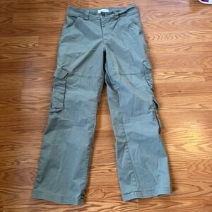 Abercrombie & Fitch Olive Green Wide Leg Cargo Pants Utility Gorpcore Size 10
